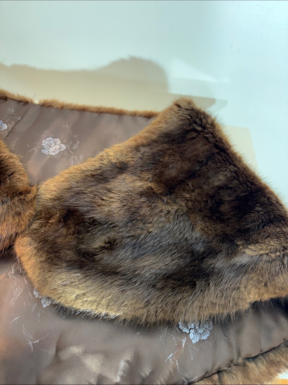 Vintage Genuine Fur Stole Shoulder Wrap Capelet Brown Old Hollywood Glam - Picture 12 of 13